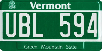 VT license plate UBL594