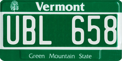VT license plate UBL658