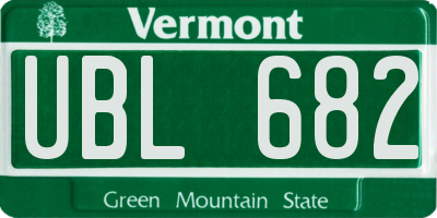 VT license plate UBL682