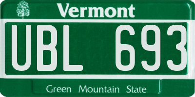 VT license plate UBL693