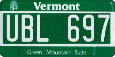 VT license plate UBL697