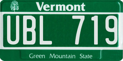 VT license plate UBL719