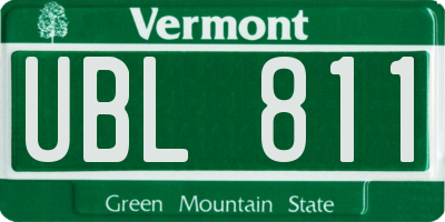 VT license plate UBL811