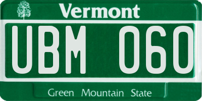 VT license plate UBM060