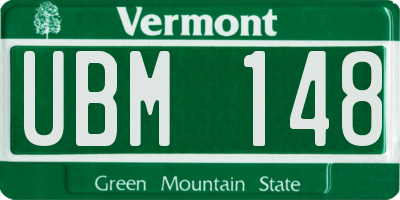 VT license plate UBM148