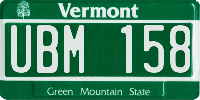 VT license plate UBM158