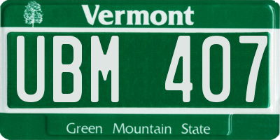 VT license plate UBM407