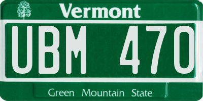 VT license plate UBM470