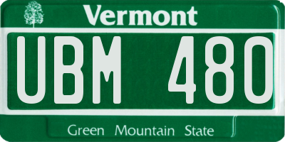 VT license plate UBM480