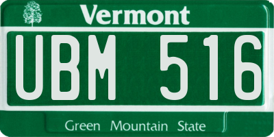 VT license plate UBM516