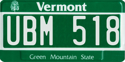 VT license plate UBM518