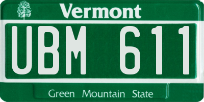 VT license plate UBM611