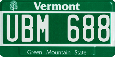 VT license plate UBM688