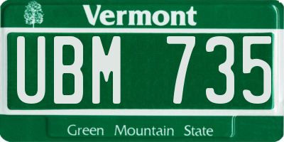 VT license plate UBM735
