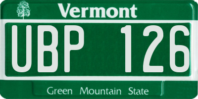 VT license plate UBP126