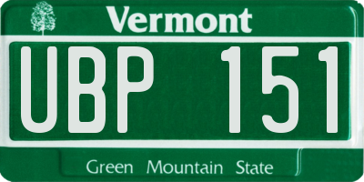VT license plate UBP151