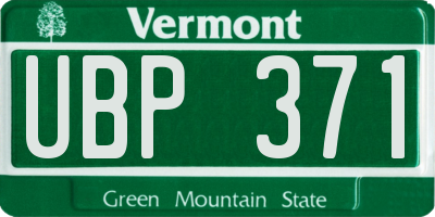 VT license plate UBP371