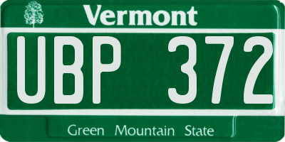 VT license plate UBP372
