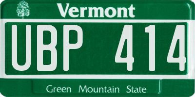 VT license plate UBP414