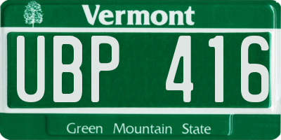 VT license plate UBP416