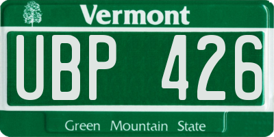 VT license plate UBP426