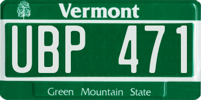 VT license plate UBP471