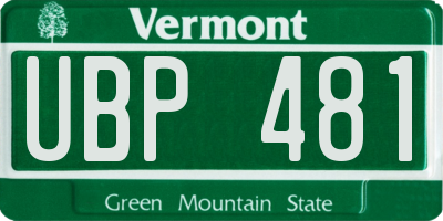 VT license plate UBP481