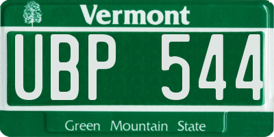VT license plate UBP544