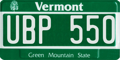 VT license plate UBP550