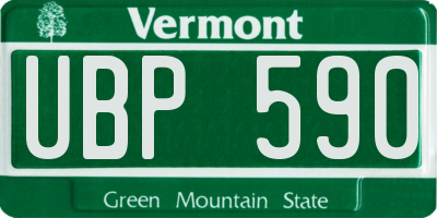 VT license plate UBP590