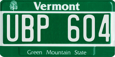 VT license plate UBP604