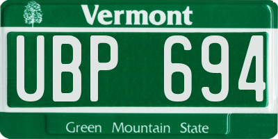 VT license plate UBP694