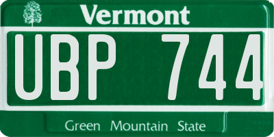VT license plate UBP744