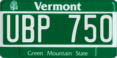 VT license plate UBP750