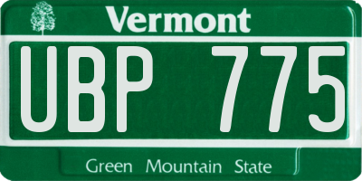 VT license plate UBP775