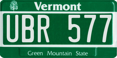 VT license plate UBR577