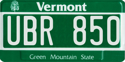 VT license plate UBR850