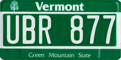 VT license plate UBR877
