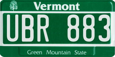 VT license plate UBR883