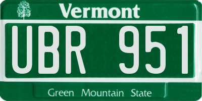 VT license plate UBR951