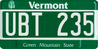 VT license plate UBT235