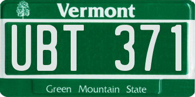 VT license plate UBT371