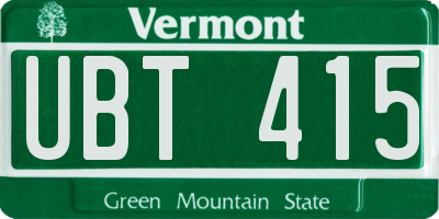 VT license plate UBT415