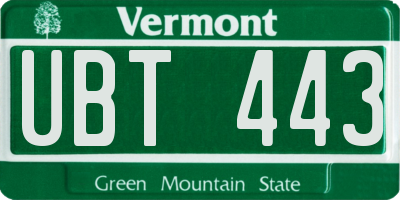 VT license plate UBT443