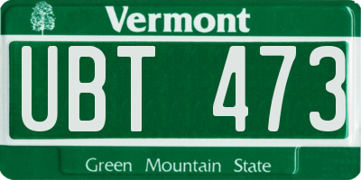 VT license plate UBT473