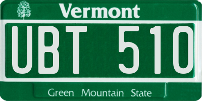 VT license plate UBT510