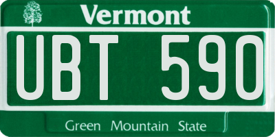 VT license plate UBT590