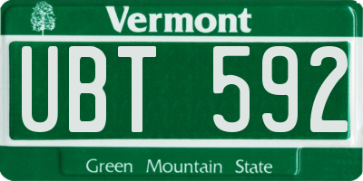 VT license plate UBT592