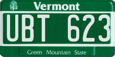 VT license plate UBT623