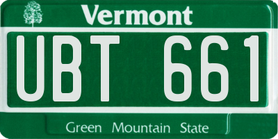VT license plate UBT661